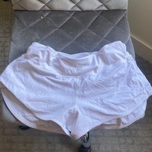 White lululemon speed up shorts